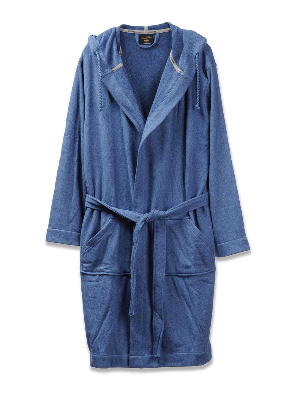 Jeansblauwe DIESEL badjas met capuchon-0