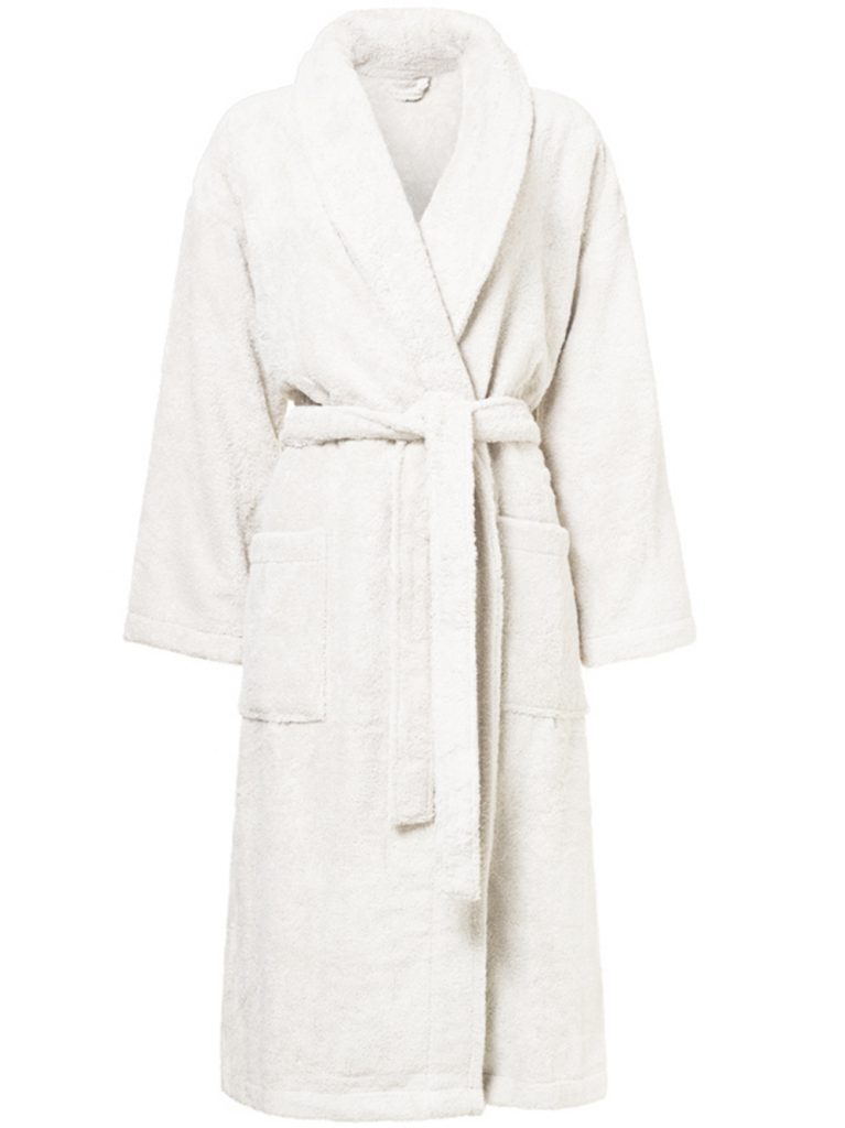 Witte extra dikke badstof badjas met sjaalkraag van Vandyck-865