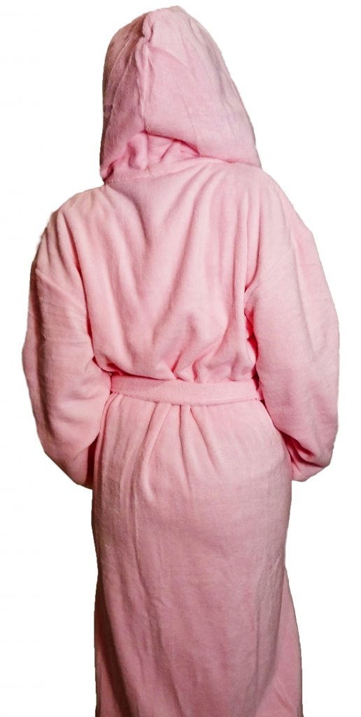 Luxe roze damesbadjas van zachte lichtgewicht badstof van Egeria-934