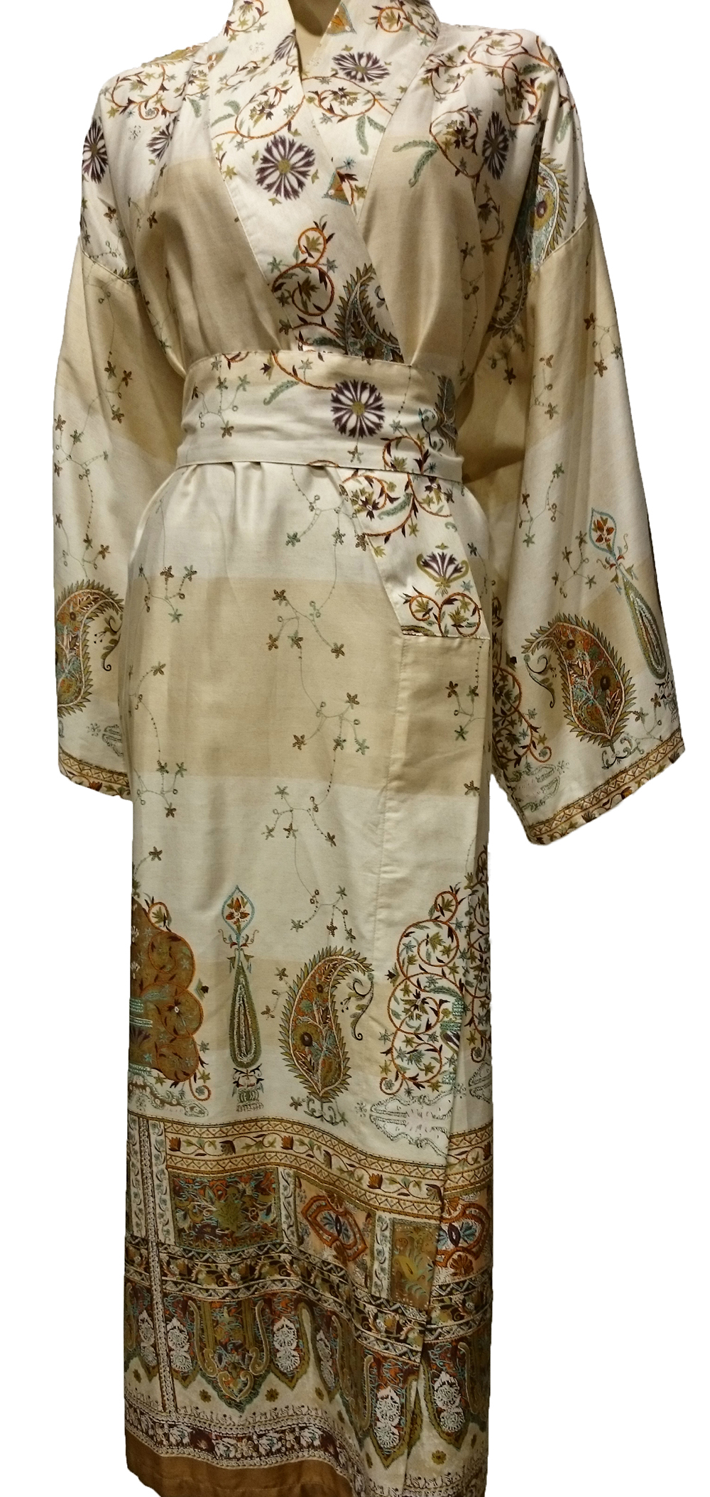 Luxe kimono in natureltint met Paisley-0
