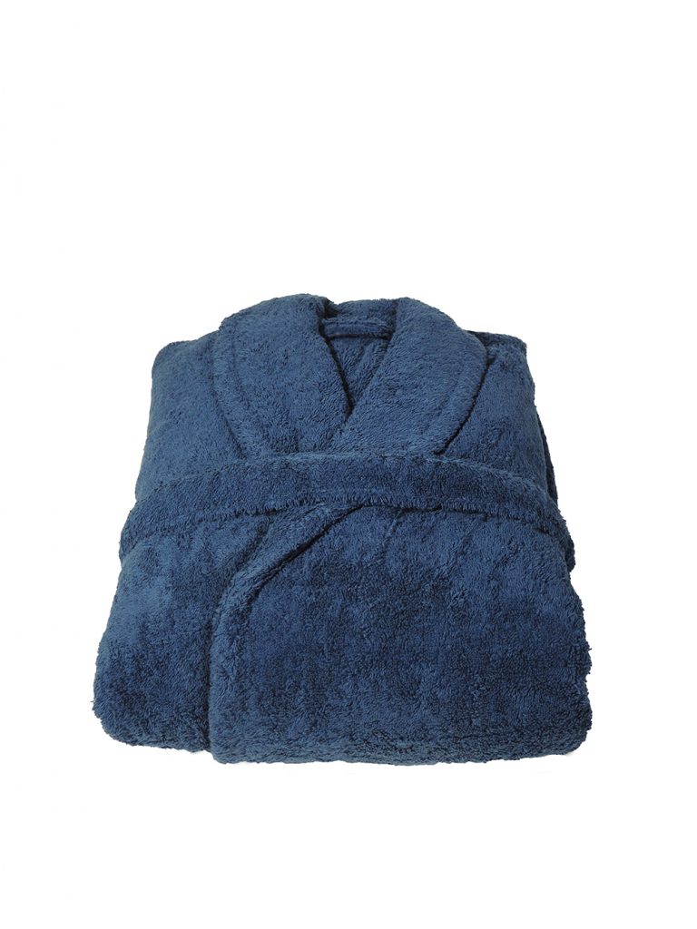 Donkerblauwe badjas met sjaalkraag van Vandyck-999