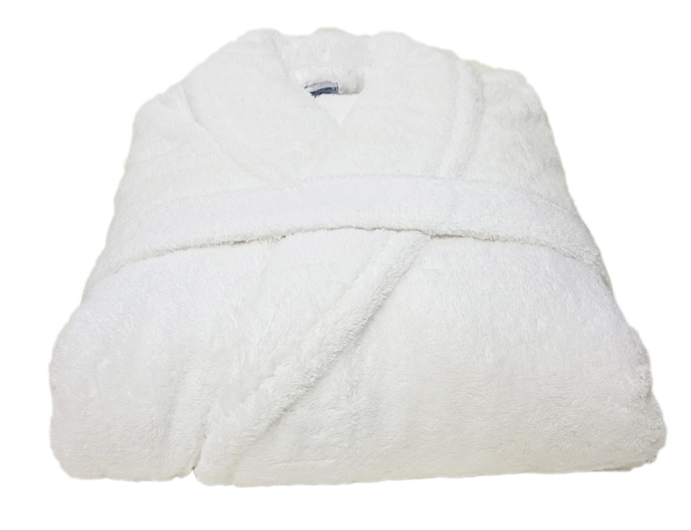 Witte extra dikke badstof badjas met sjaalkraag van Vandyck-0