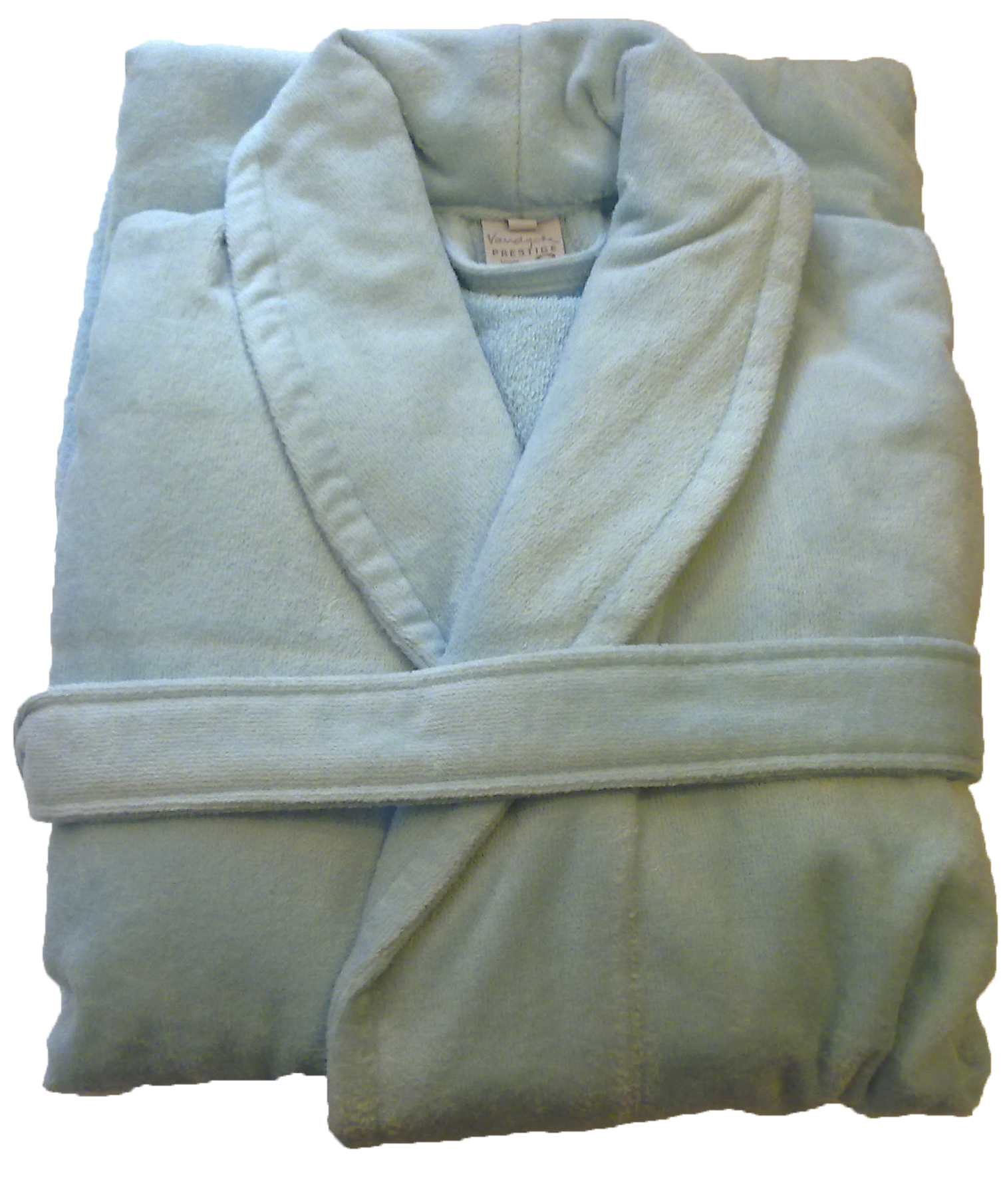 Lichtblauwe veloursbadstof badjas van Vandyck-0