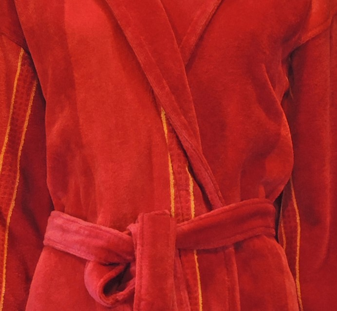 Extra lange rode damesbadjas van Rolf Sömmare-1102
