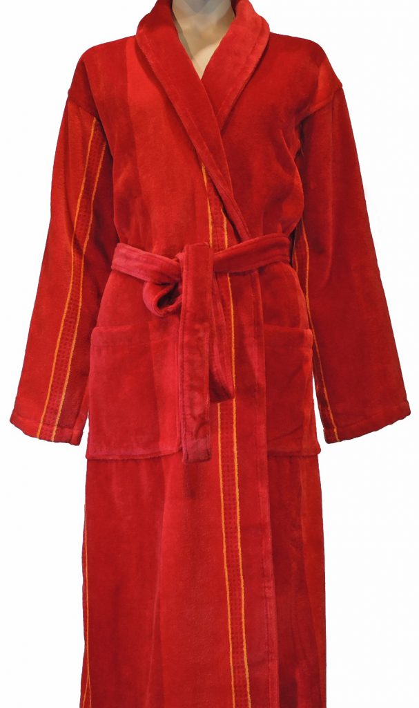 Extra lange rode damesbadjas van Rolf Sömmare-1101