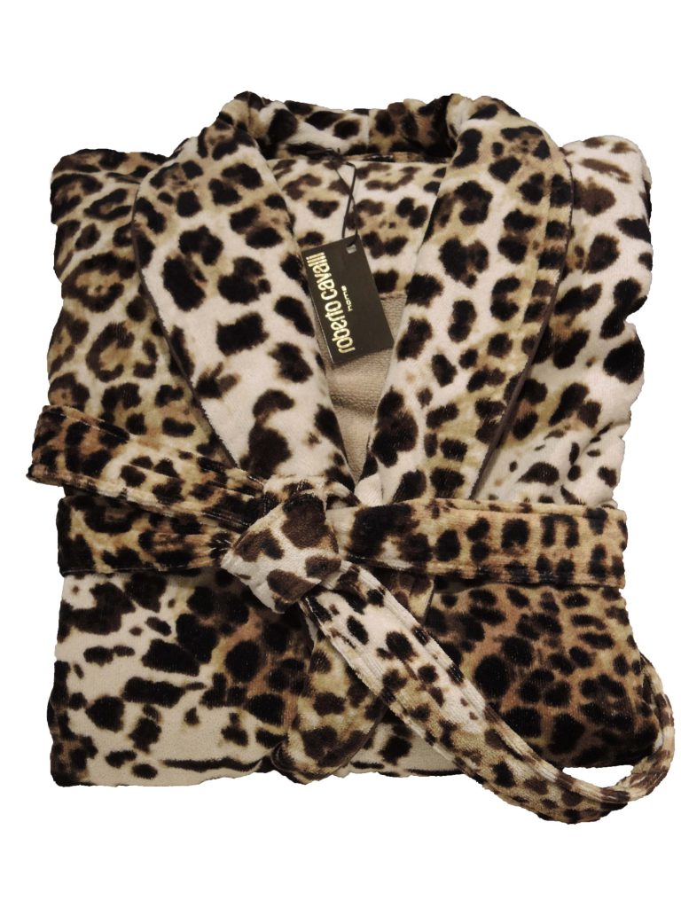 Luxe badjas met luipaardprint van Roberto Cavalli-0