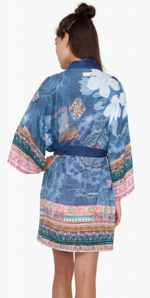 Korte dunne kimono in jeanskleuren van Desigual-1478