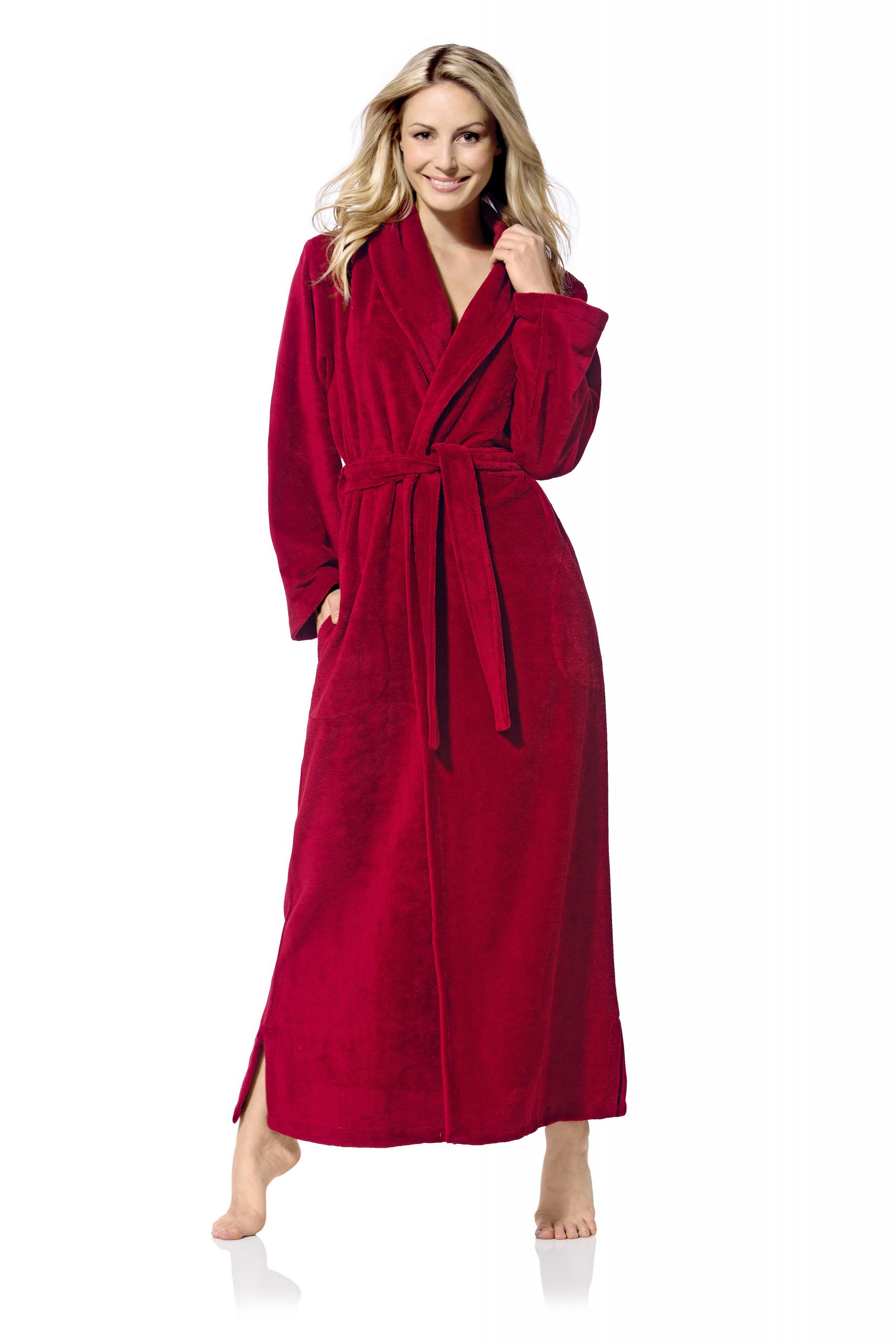 Federaal impliciet Nuchter rode lange elegante badjas voor dames