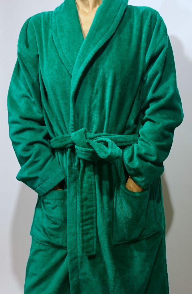 Groene veloursbadstof badjas met sjaalkraag van Vandyck-1645