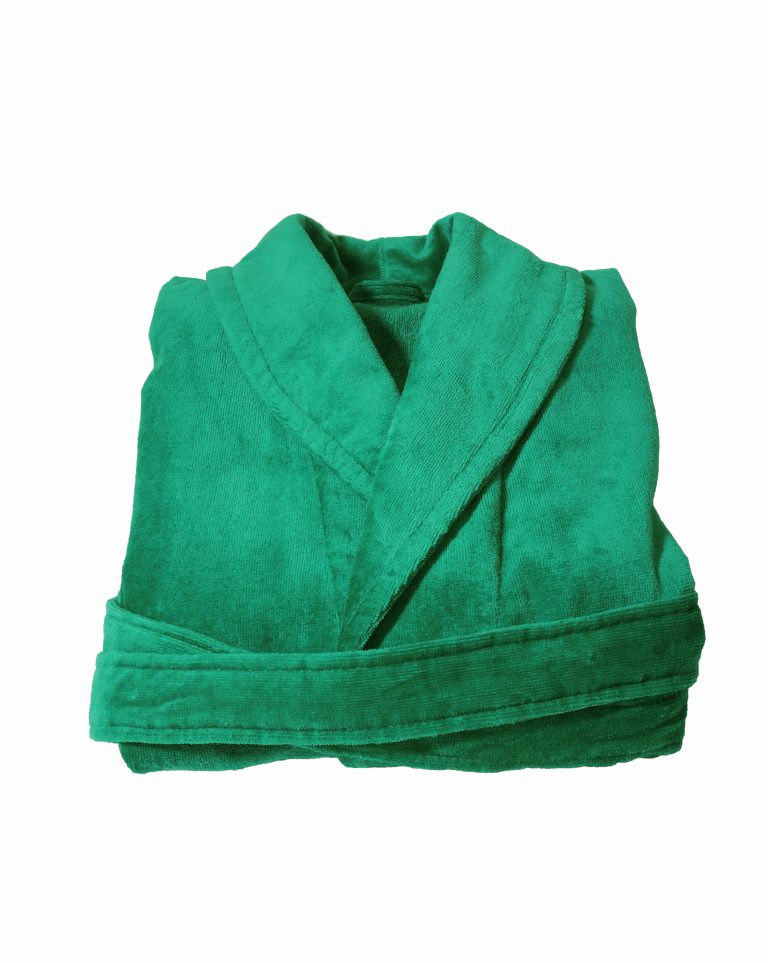 Groene veloursbadstof badjas met sjaalkraag van Vandyck-0