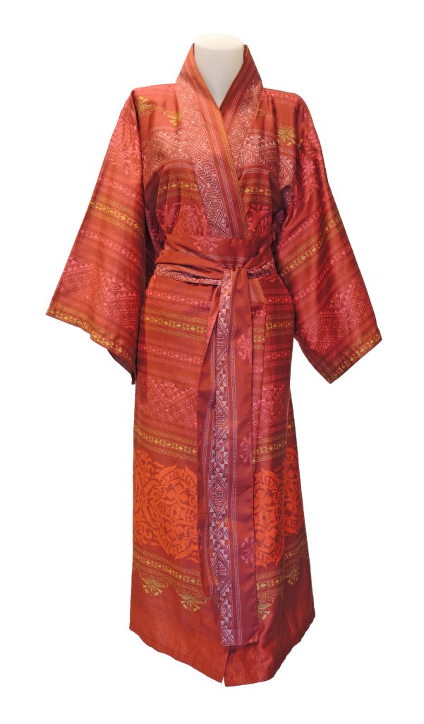 Bordeaux kimono met oosterse motieven van Bassetti-0