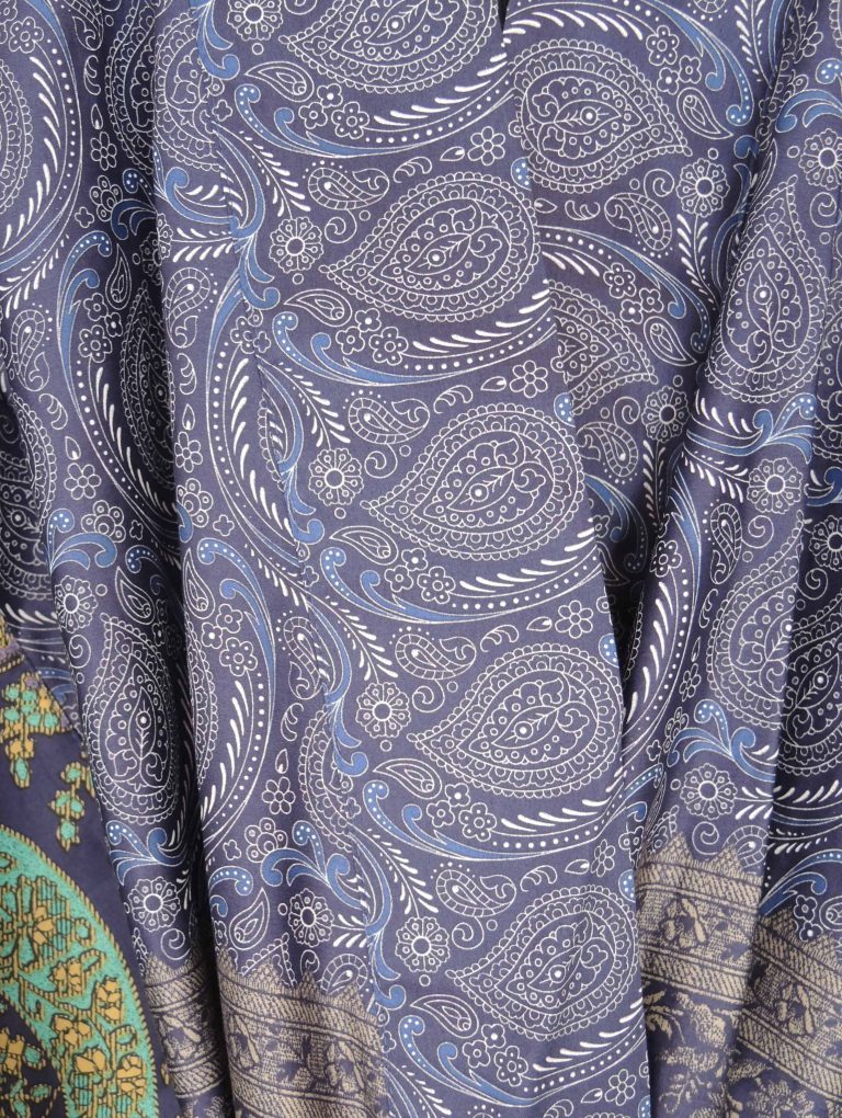 Donkerblauwe kimono met Paisley motieven van Bassetti-1837