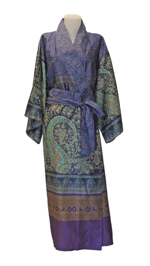 Donkerblauwe kimono met Paisley motieven van Bassetti-0
